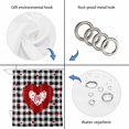 thumbnail image 5 of Valentine's Day Bathroom Shower Curtains with 12 Hooks Polyester Waterproof Shower Curtain for Stalls and Bathtubs Love Heart Romantic Black White Plaid Decorative Bathroom Curtain 72x72 Inches, 5 of 9