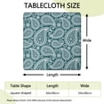 thumbnail image 2 of Teal Paisley Pattern Square Fitted Tablecloth with Elastic Edge,Square Table Cover,Washable Elastic Table Cover for Home Kitchen Party Decor 34"x34", 2 of 6