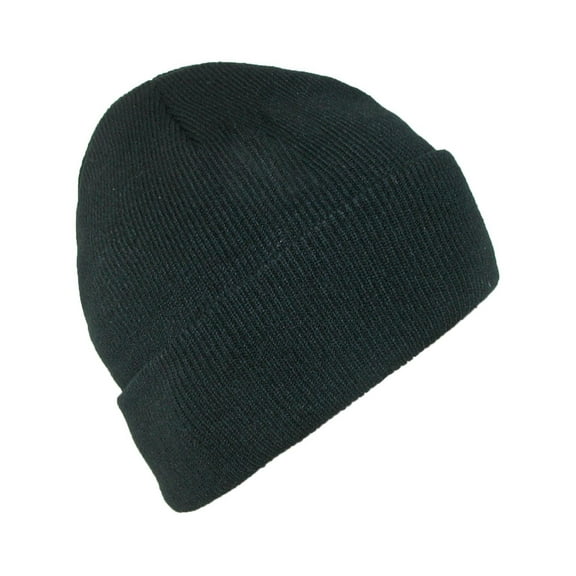 CTM Black Winter Stocking Knit Cuff Cap (Men)