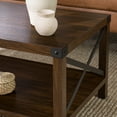 Desert Fields Magnolia Metal X Coffee Table, Dark Walnut