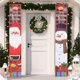 thumbnail image 1 of hristmas Door Decorations, Merry Christmas Door Banner Santa Claus Snowman Porch Sign Banner Christmas Hanging Decorations, 1 of 5