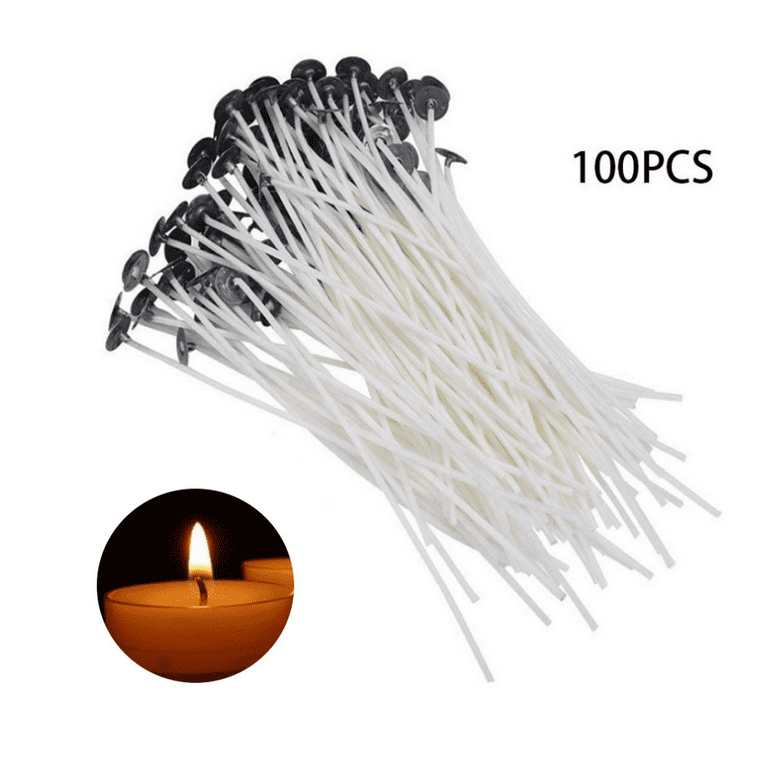 100pcs Candle Wick, Candle Wicks Cotton Core Pre Waxed,Versatile DIY Candles Wicks, Size: One size, White
