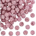 thumbnail image 1 of 100 Pcs Perles en Strass Roses - 10mm Perles Rondes en Argile Polymère Disco pour Collier & Bracelet Bricolage, 1 of 9