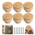 thumbnail image 5 of Wooden Handles Beech Rattan Drawer Knobs Wardrobe Furniture Handle Cupboard Door Dresser Pulls Hardware, 5 of 5