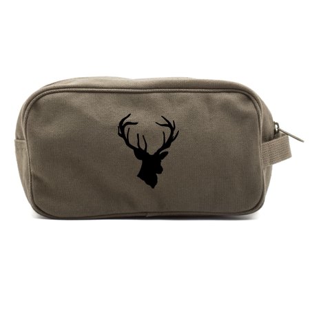 Hunting Deer Buck Antlers Canvas Shower Kit Travel Toiletry Bag