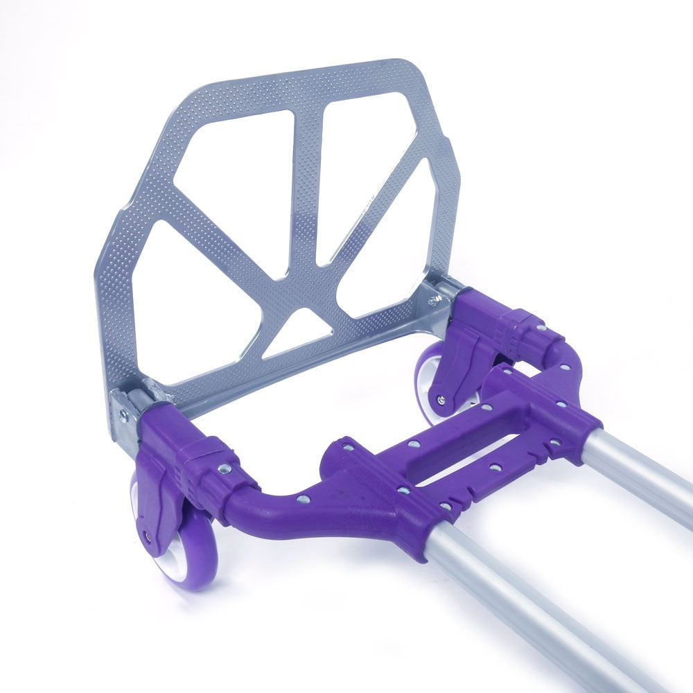 Tcbosik Portable Folding Hand Truck, Collapsible Aluminum Dolly for Travel, Moving and Office Use, 165lbs Capacity, Purple