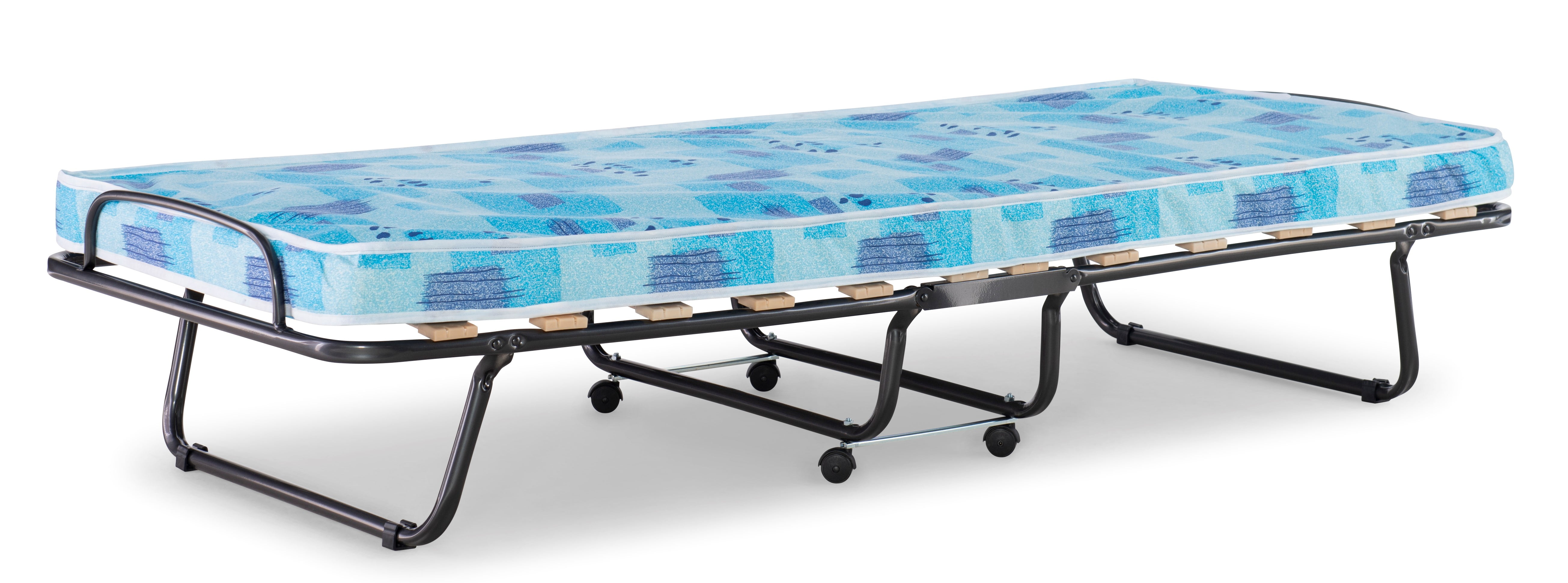 Linon Roma Folding Rollaway Guest Bed with 4/" Foam Mattress Cot