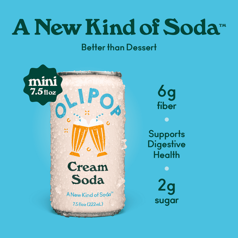 OLIPOP Prebiotic Soda, Cream Soda, 7.5 fl oz Mini Can - Walmart.com