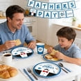 thumbnail image 4 of 146PCS Happy Father's Day Party Supplies Fathers Day Tableware Set Best Dad Paper Plates Napkins Forks Knives Tablecloth Banner Fathers Day Party Decorations Disposable Dinnerware for 24 Guests, 4 of 14