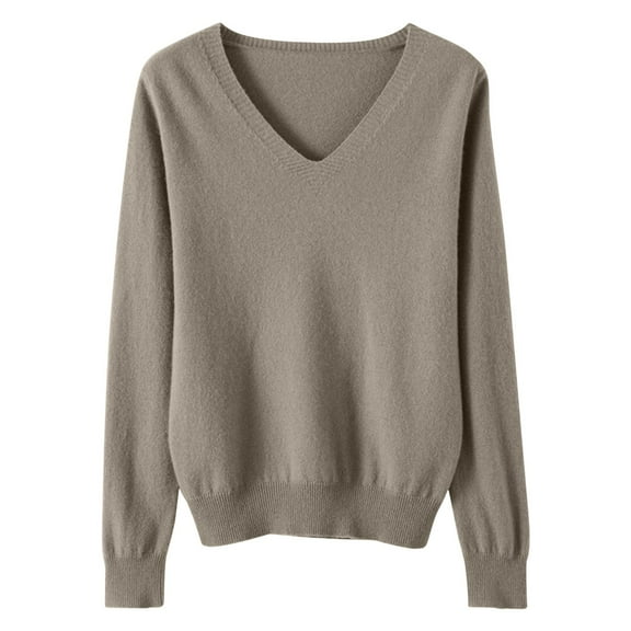 Fall Sweaters for Women 2024, Lightweight Long Sleeve V Neck Pullover Sweater Classic Thin Sweater Undershirt Top