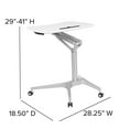 thumbnail image 6 of Flash Furniture Mobile Sit-Down, Stand-Up White Computer Ergonomic Desk with 28.25"W Top (Adjustable Range 29" - 41"), 6 of 15