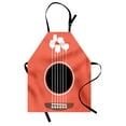 thumbnail image 1 of Bar Apron, Acoustic Guitar Hole and Wine Glasses as Strings Musical Atmosphere, Unisex Kitchen Bib with Adjustable Neck for Cooking Gardening, Adult Size, Salmon White, by Ambesonne, 1 of 4