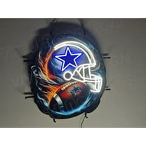 Queen Sense 24"x24" Custom For Dallas's Sports League Cowboys Helmet LED Sign Light Neon Signs With Dimmer Party Home Wall Decor Lights W124DCBHFVVD-XLED