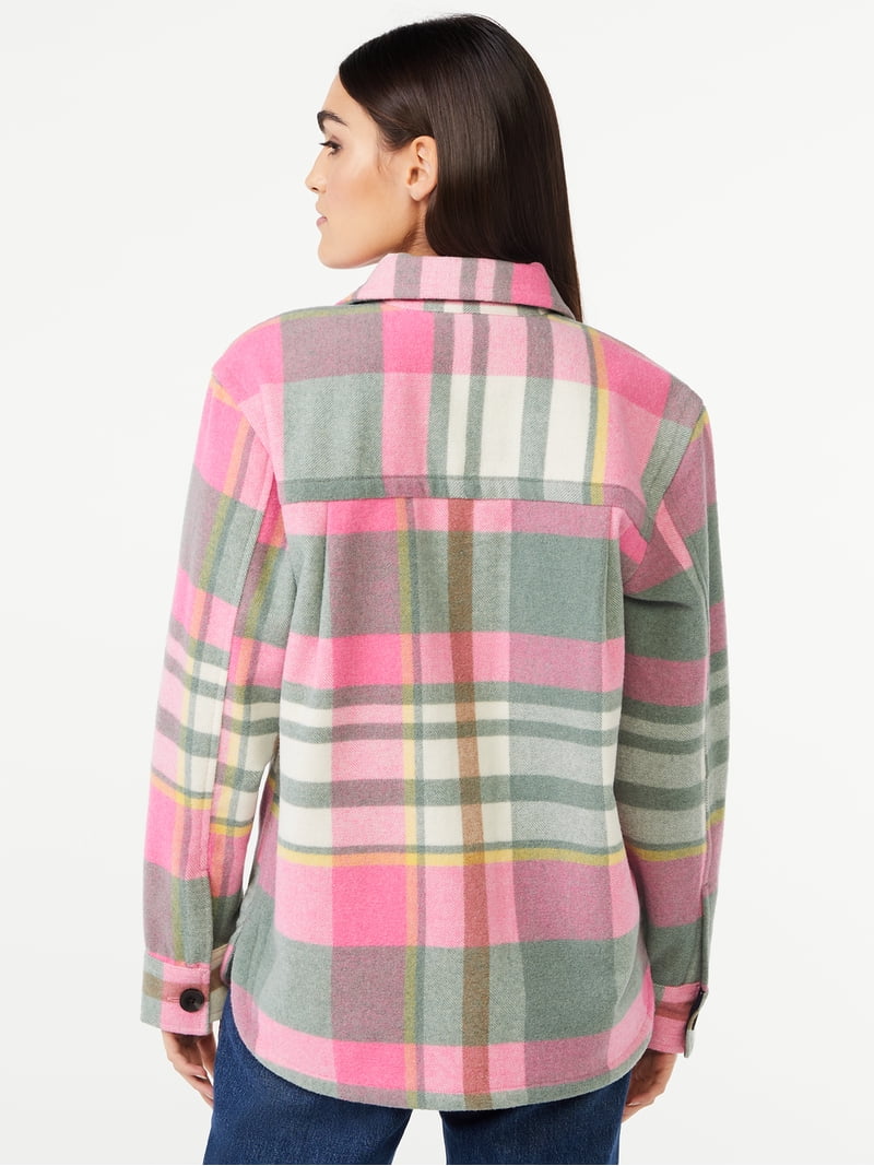 Free Assembly Women's Wool Blend Shacket - Stylish & Cozy Shirt