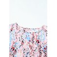 thumbnail image 3 of ABPHQTO Vestido rosa con volantes y estampado floral de manga corta para mujer, 3 of 5