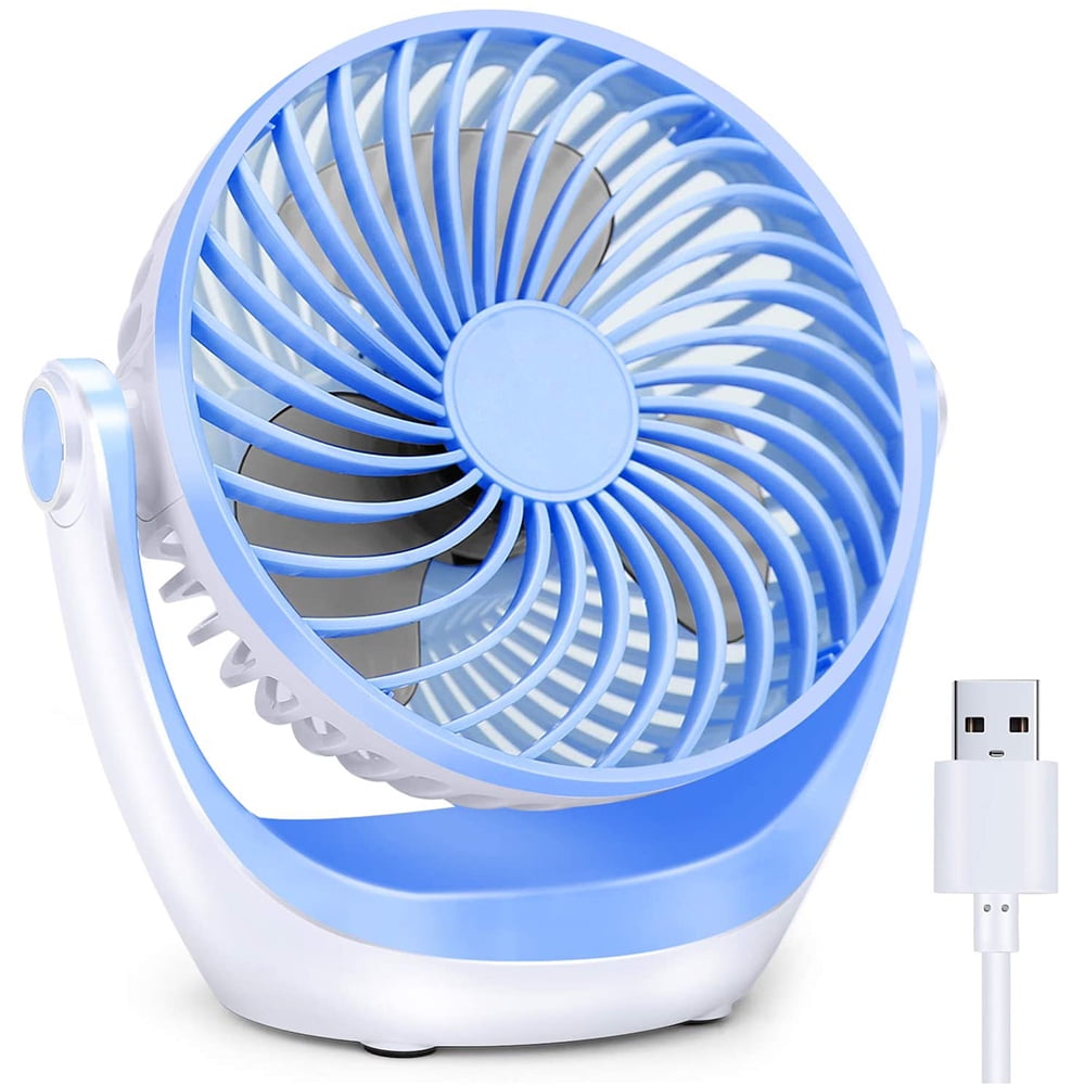 Desk Fan Small Table Fan with Strong Airflow Rechargeable Battery
