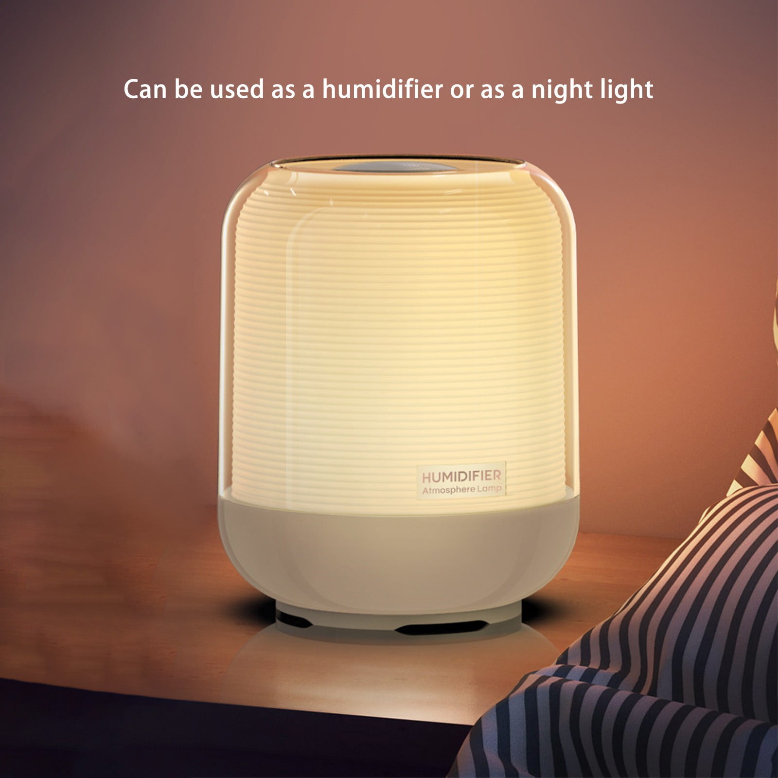 LACKUST Humidifiers for Bedroom,3L Large Room Humidifier for Bedroom, Warm Mist Desk Diffuser, Quiet Auto Shut Off,White
