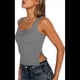 thumbnail image 2 of Tops Cortos para Salir de Mujer, Camisetas Sin Espalda, Ropa Básica de Verano Y2K para Adolescentes, Ropa , Gris M, 2 of 7