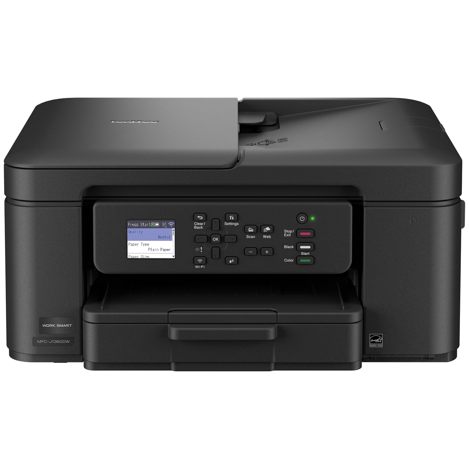 Brother MFC-J1360DW Work Smart Wireless All-in-One Color Printer – Prints on Both Sides, Copies and Scans Multiple Pages, Easy-to-Use Color Display