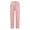 Pink, variant on Daznico Women's Solid Cropped Pants Elastic Waist Button High Waisted Carpi Pants Cotton Linen Pants Casual Pants With Pockets Pants for Women Pink L
