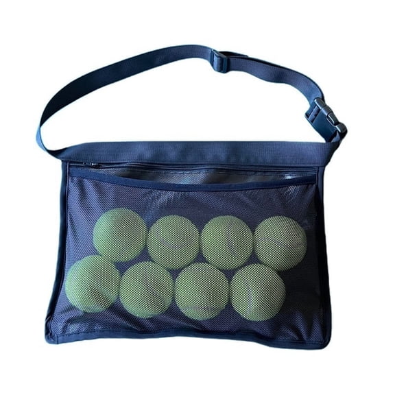 Tennis Ball Holder Waist Pack, Pickleball Pouch for Balls with Adjustable Belt, Mesh Carrier for 6-8 Pickleballs/Tennis Balls for Men Women for Court Sports