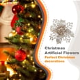 thumbnail image 2 of Advancent 10 piezas de flores artificiales de Navidad, adornos de árbol de Navidad con purpurina, flor falsa, arte DIY, fiesta de boda, hogar, Kits de decoración para fiestas champán, 2 of 6