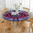 thumbnail image 3 of Colorful Tie Dye Pattern Round Fitted Tablecloth with Elastic Edge,Dining Table Cover Waterproof,Outdoor Round Tablecloth for Camping,Dining,Indoor and Outdoor, 3 of 7