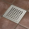 thumbnail image 2 of AOILE Square Shower Floor Drain, 6 Inch Brushed Nickel Drain Strainer with Removable Grid Grate, Hair Filter, Flange Kit, 304 Stainless Steel, CUPC Certified, 2 of 6