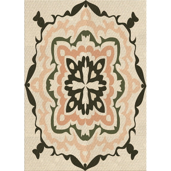 Ahgly Company Indoor Rectangle Patterned Vanilla Gold Area Rugs, 8' x 10'