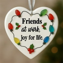 KOYPTL 4 Pcs Best Friend Ornament Heart-Shaped Sea Glass Pendant for Christmas Tree,Handcrafted Eternal Friendship Christmas Hanging Ornaments Gift for Women Men Friend Christmas Stocking Stuffers