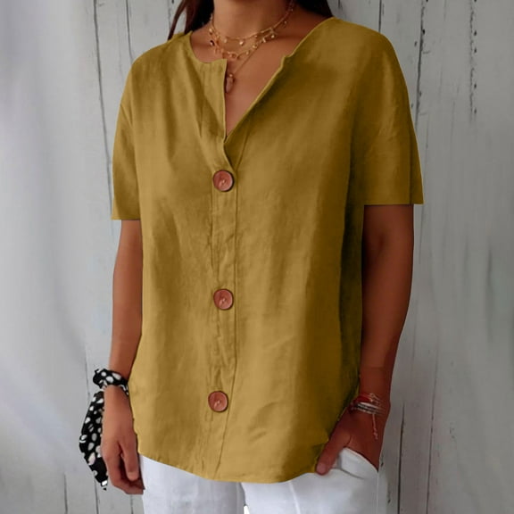 BILIKEYU Linen Shirts For Women Blouses Tops, Women'S Clothing, Womens Linen Tops, Womens Shirts