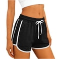 thumbnail image 2 of LVHAOGJOB Shorts de Gym pour Femmes Taille Élastique Athlétiques Confortables avec Poches Shorts pour Femmes Unis, 2 of 6