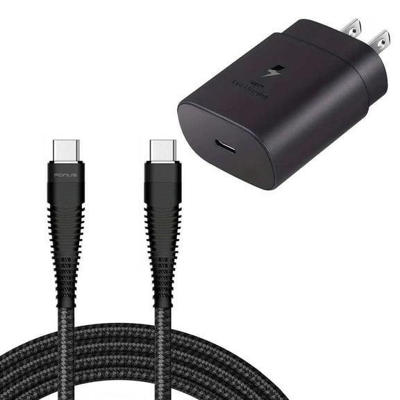 25W Fast Home Charger for Samsung Galaxy Tab S10 FE 10.9"/Tab S10 FE Plus 13.1" - 10ft Long USB-C Cable PD Type-C Power Adapter Cord Wall AC Plug Wire