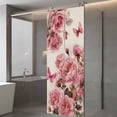 thumbnail image 4 of Pink Roses Window Privacy Film, Spring Floral Elegant Pastoral Butterfly Retro Static Cling UV Sun Blocking Tint Film Heat Control Windows Films for Bedroom Bathroom, Window Stickers 23.6"x59", 4 of 8