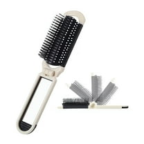 2 in 1 Compact Travel Hairbrush with Mirror for Wet and Dry Hair Mini Detangling Brush for All Hair Types 1 Piece Hair Accessory Travel Must Have Gift