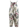 thumbnail image 4 of Combinaison d'Été pour Femmes, Col Carré Sans Manches, Motif Floral Feuille, 4 of 6