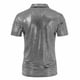 thumbnail image 5 of pstuiky camisetas de hombre, Camisa de manga corta con botones y cuello abatible con purpurina de color liso para hombre camisas casuales para hombre xl, 5 of 5