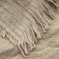 thumbnail image 7 of 100% Cotton Throw Blanket in Light Brown Jacqard Weave Fabric with Fringe Soft All Season Cover for Bed Couch and Living Room Sofa,Chair 50x60 Inches, 7 of 7