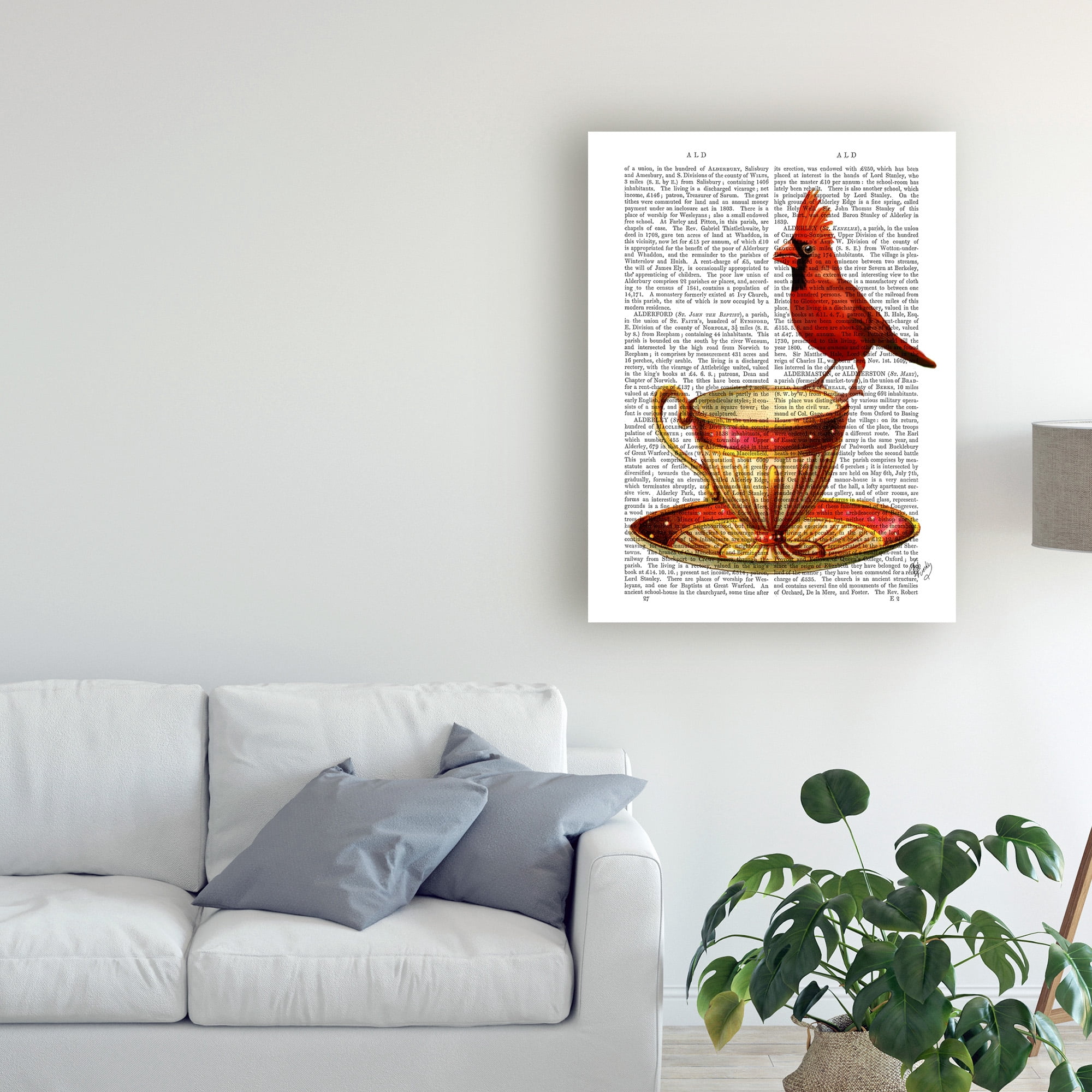 Trademark Fine Art 'Teacup And Red Cardinal' Canvas Art by Fab Funky