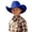 hat 48#Blue, variant on Kids Cowboy Hat for Boys and Girls Sun Protection Adjustable Fit Baby and Toddler Solid Color Headwear Summer Outdoor