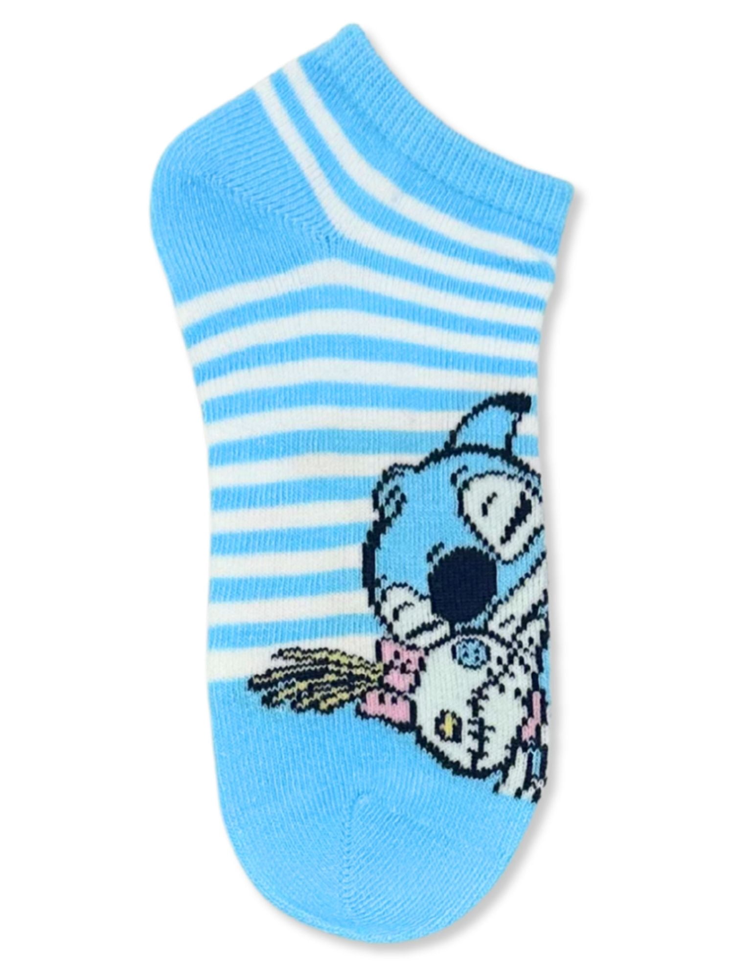 Disney Stitch Girls No-Show Socks, 5-Pack, Sizes S/M-M/L