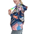 thumbnail image 2 of Balery Colorful Sushi Food Art Pattern Womens Long Sleeve Hoodie, Pullover Hooded Sweatshirt, Kangaroo Pocket Hoodie with Eye-catching Drawstrings-XX-Large, 2 of 7