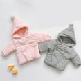 thumbnail image 4 of Otqutp Baby Warm Outwear Todder Boys Girls Long Sleeve Outerwear Baby Hood Jacket Coat Fall Winter Outerwear for 0-3 Years(Pink,12-18 Months), 4 of 8