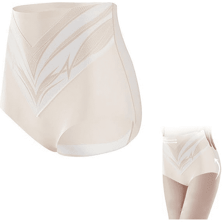 Fulorrnie Underwear for Women Plus Size Seamless High Waisted Tummy Control Panties Elastic Waist Thong Banded Stretchable Panty  Beige  M