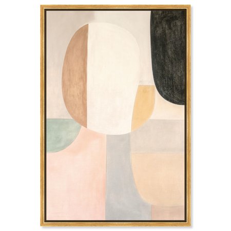 Soft Cubism I Canvas Geometric Abstract by Art Remedy Gold Frame 30 x 45