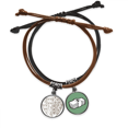 thumbnail image 1 of Black White Art escudo León ilustración patron Pulsera Cuerda Mano Cadena Cuero Dinero Pulsera Unbranded M, 1 of 2
