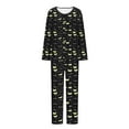 thumbnail image 5 of Viikei Ultra-Soft Women's Sleepwear Set Cozy Casual Lounge Pants & Top,Ladies' Fashion Printed Casual Round Neck Long Sleeve Top Pants Pajama Set Black XL, 5 of 5