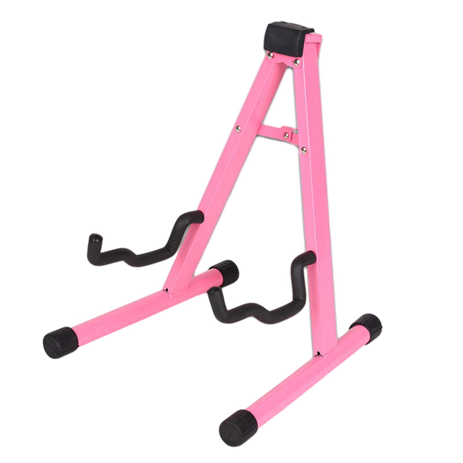 STARTIST Universal Folding Instrument Stand, A Frame Musical Rack Holder, Electric Guitar Stand for Electric Guitar, Bass Accessories Pink