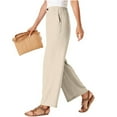 thumbnail image 4 of Edvintorg Business Casual Pants for Women Solid Color High Waist Wide Leg Trousers with Pocket Lounge Womens Travel Pants Beige XXL, 4 of 7