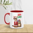 thumbnail image 2 of Santa is Coming Abyssinian Merry Christmas Xmas Noel Truck Tree 11oz Accent Two-tone Mug Cat Lover Kitten Owner Gifts Coffee Tea Cup - 02023, 2 of 5